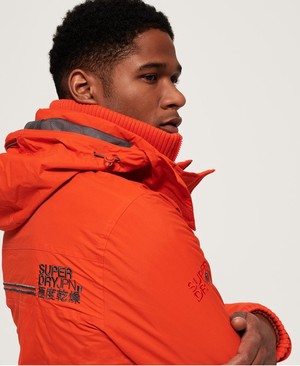 Superdry Technical Hooded Pop Cipzár SD-Windcheater Férfi Kabát Narancssárga/Sötét Szürke | WIPXF9712